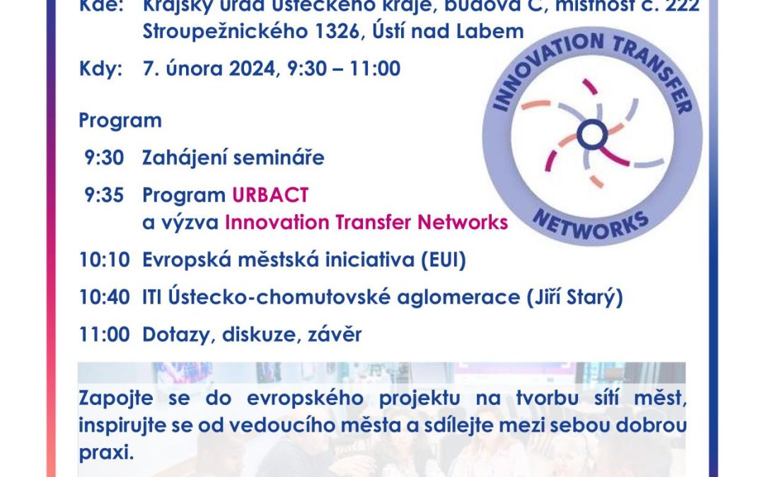 Urbact – pozvánka na seminář 7.2.2024