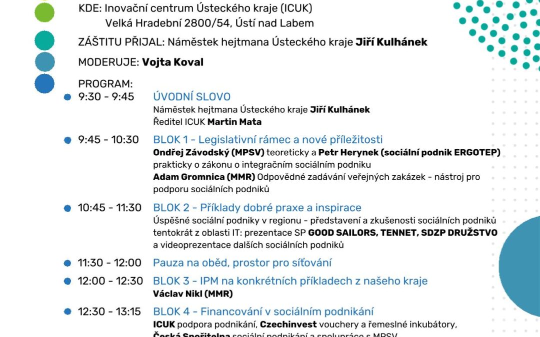Konference SOCIÁLNÍ PODNIKÁNÍ ÚSTECKÉHO KRAJE 2025: REGIONÁLNÍ PARTNERSTVÍ PRO ODPOVĚDNÉ ZADÁVÁNÍ