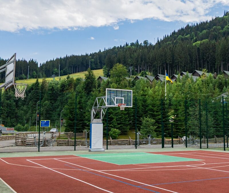 a track with a net on it